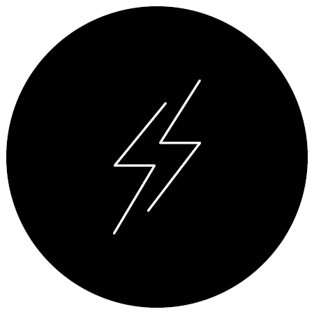 Flash icon in black.