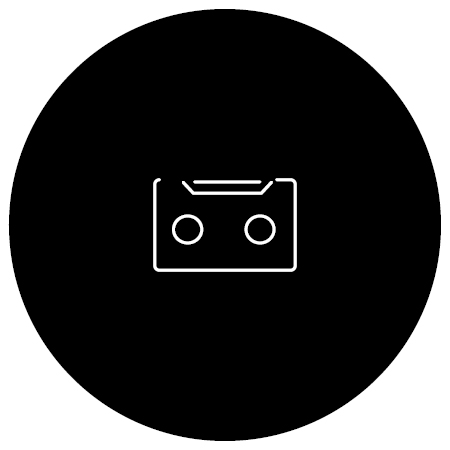 Soundtrack icon in black.